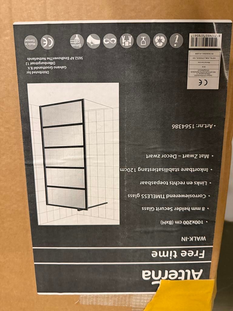 Alterna Free Time Inloopdouche 100x200cm, Ophalen, Nieuw, Met douche
