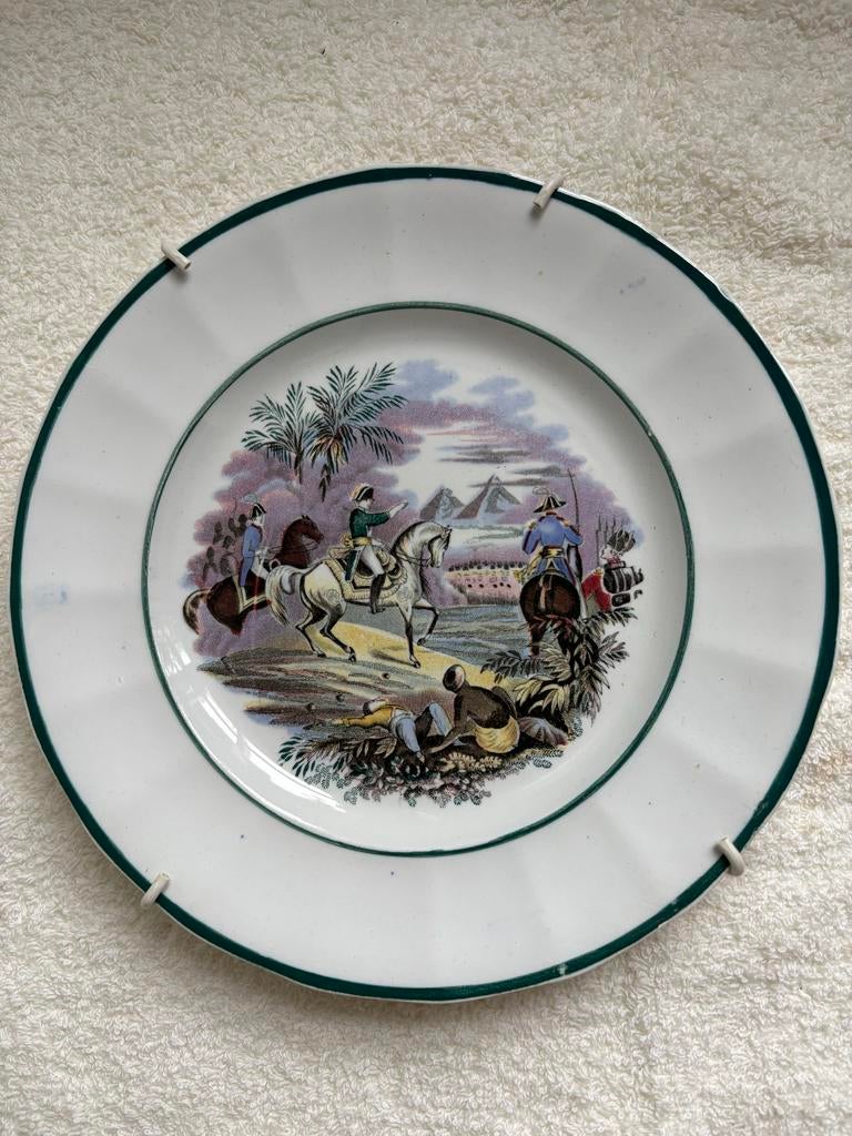 Antiek bord met militair tafereel Potsdam, Ophalen of Verzenden