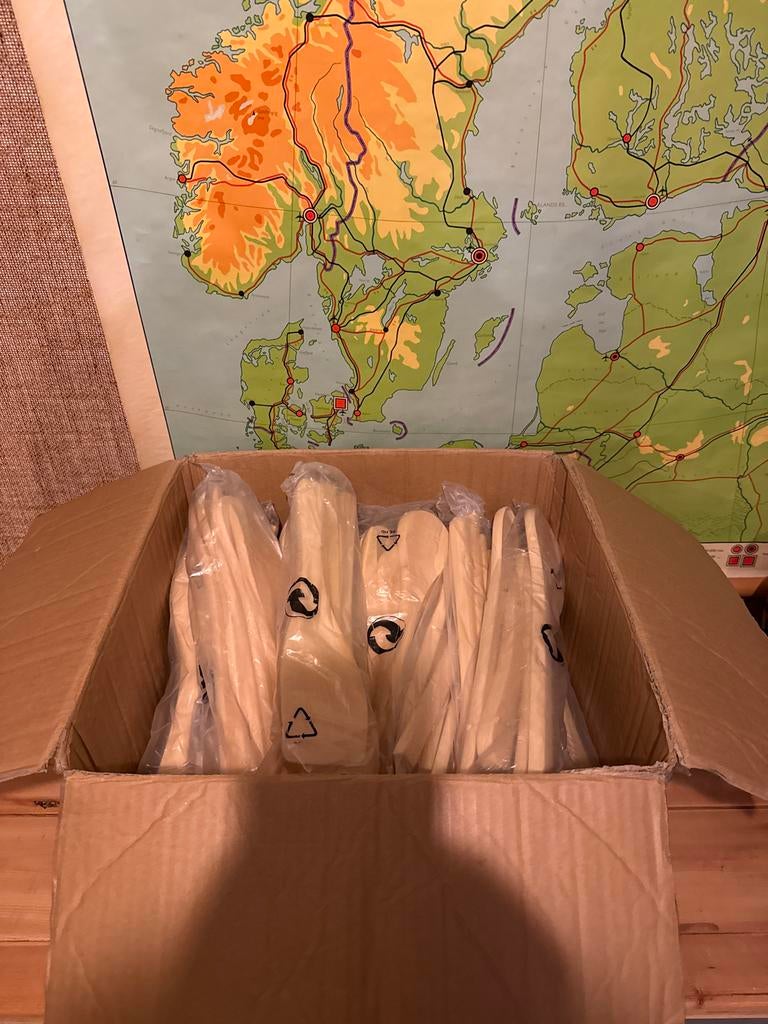 Grote doos houten keukengerei - 45 stuks, Ophalen of Verzenden, Gebruikt, Overige materialen, Overige typen