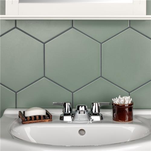 Groene hexagon tegels mat 25 cm, Nieuw, Ophalen of Verzenden, Minder dan 20 cm, 10 m² of meer