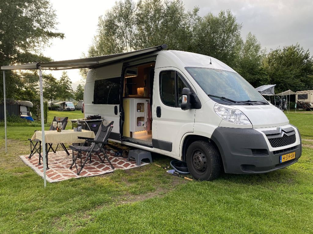 Buscamper Citroën Jumper - 2 persoons, Auto's, Voorwielaandrijving, Euro 5, Jumper, Overige bekleding