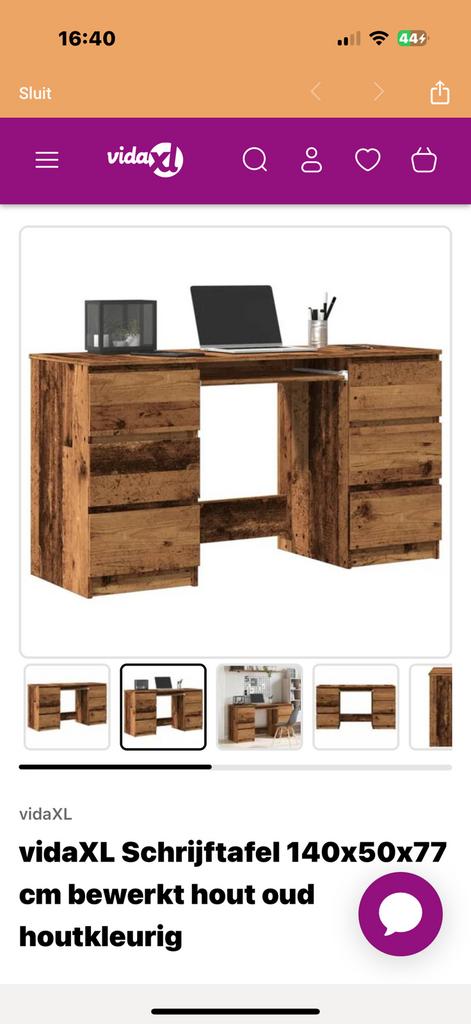 vidaXL Schrijftafel 140x50x77 cm – NIEUW in doos, Ophalen of Verzenden, Nieuw