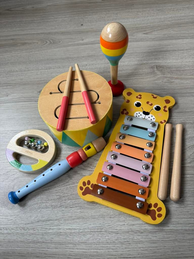 Muziek set, Kinderen en Baby's, Speelgoed | Houten speelgoed, Ophalen, Zo goed als nieuw
