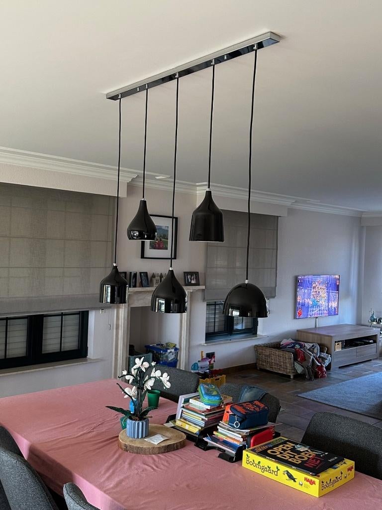 Set van 2 Hanglampen Linea Verdace, Ophalen, Zo goed als nieuw, Metaal, 75 cm of meer