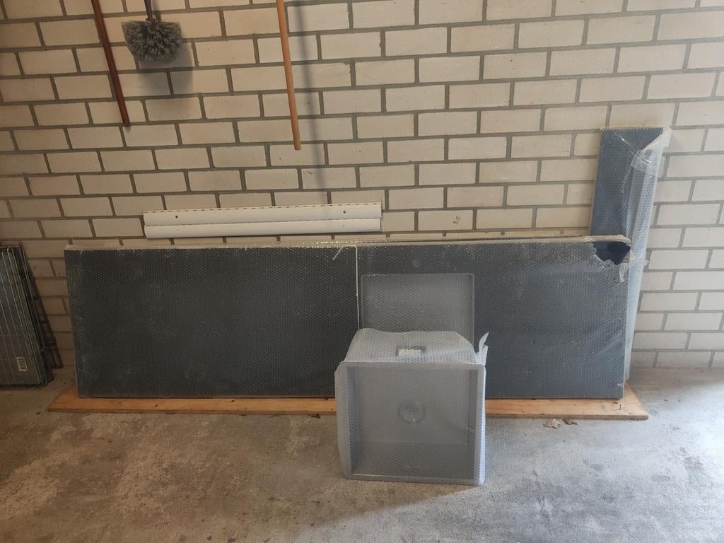 Aanrechtbladen in zwart Graniet gepolijst, Ophalen, Zwart, Nieuw, Minder dan 100 cm