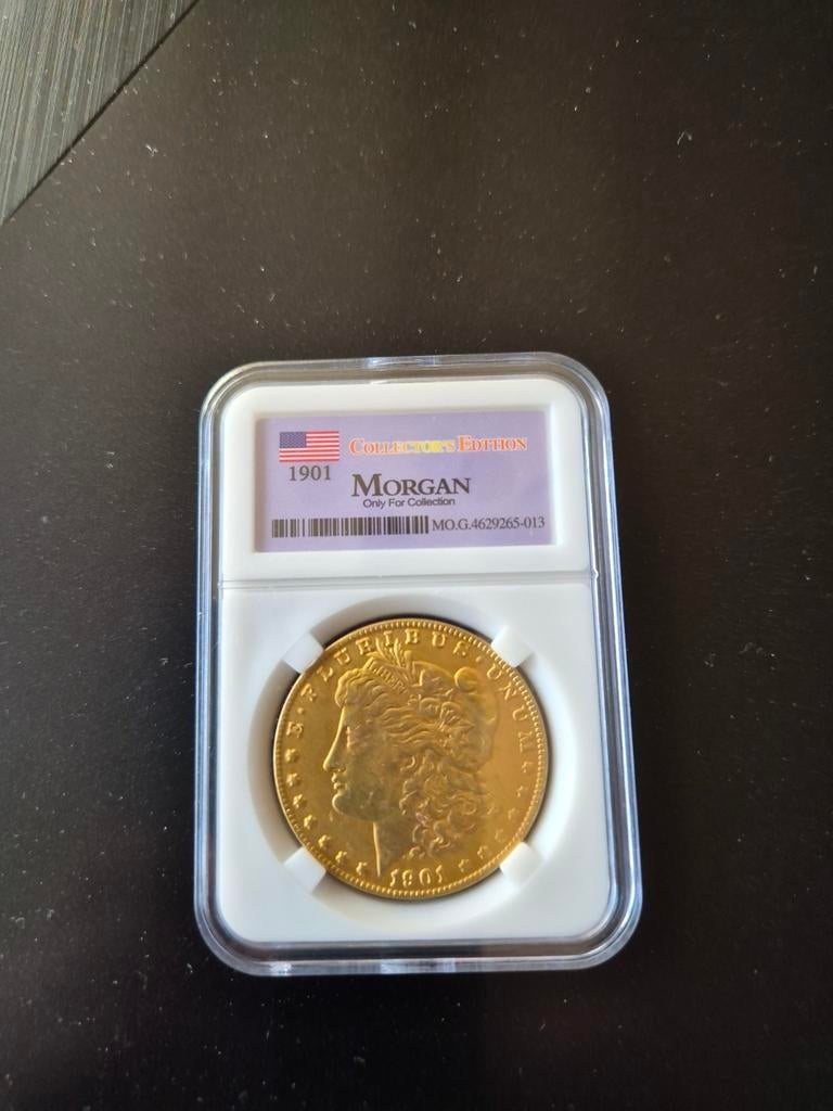 Mooie morgan dollar 1901 replica, Ophalen of Verzenden, Zilver