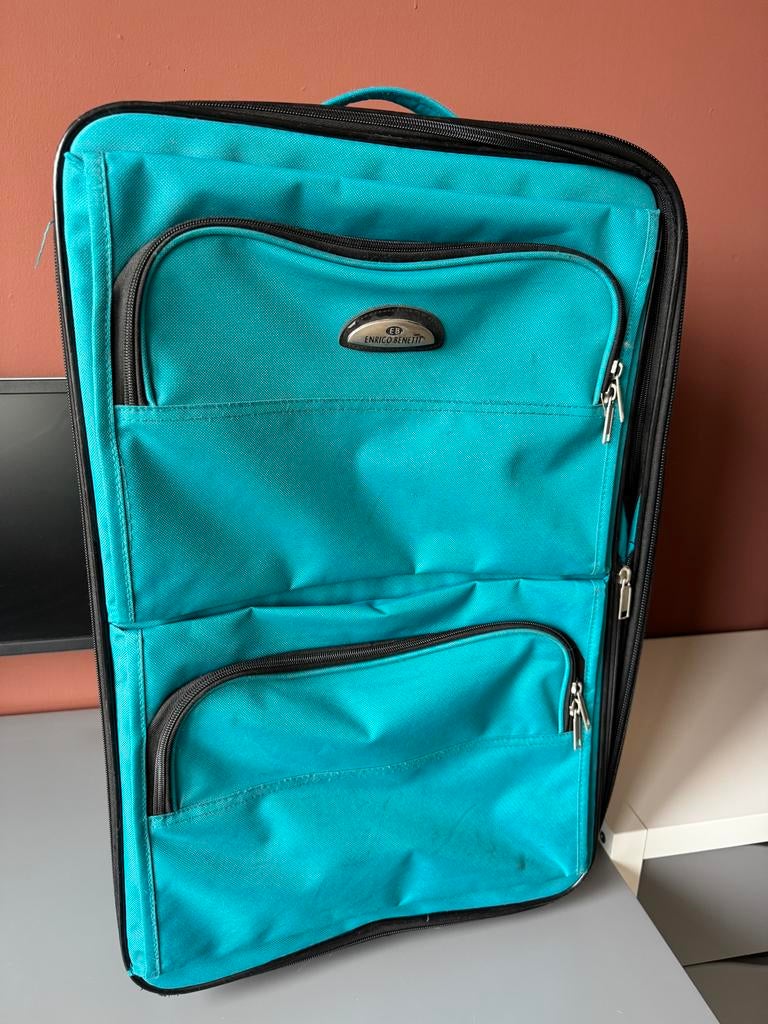 Enrico Benetti Reiskoffer - Turquoise, Sieraden, Tassen en Uiterlijk, Koffers, 60 tot 70 cm, Gebruikt, Ophalen of Verzenden, Zacht kunststof
