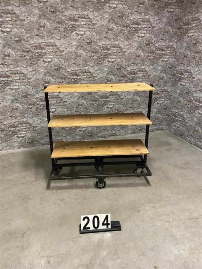 Industriële retro vintage kar | Rek op wielen 204, Nieuw, Ophalen of Verzenden, Steen Antiek, Info@antiekgroothandel.com