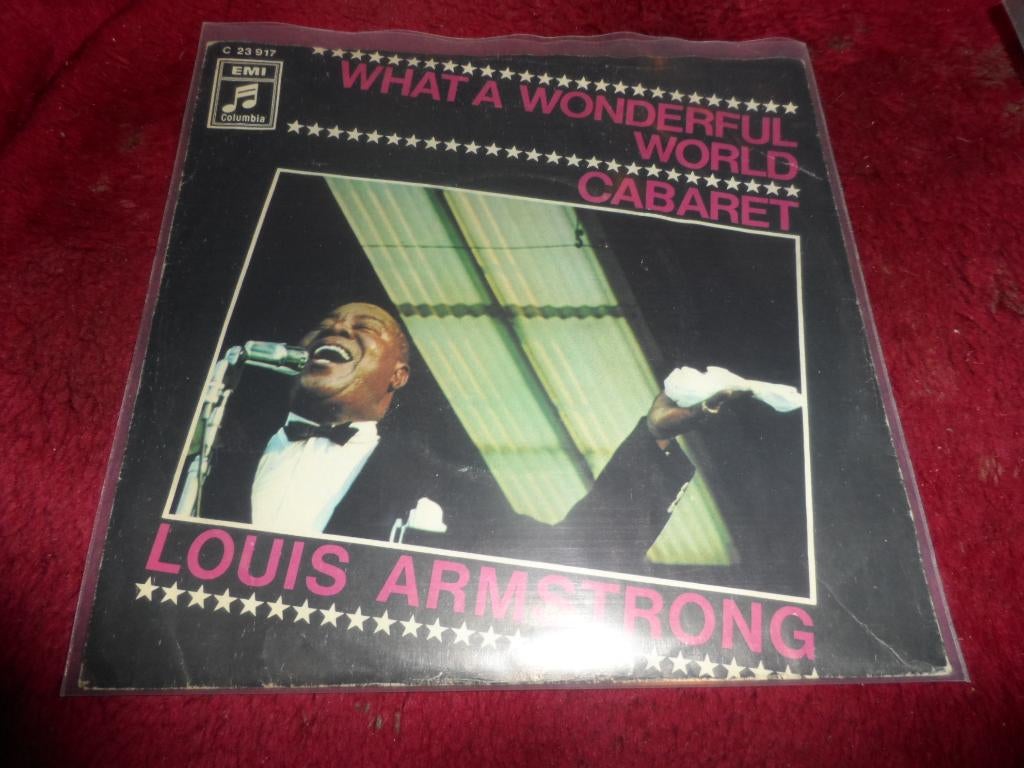 Louis Armstrong - What a Wonderful World / Cabaret, Cd's en Dvd's, Vinyl Singles, Gebruikt, 7 inch, Single, Ophalen of Verzenden