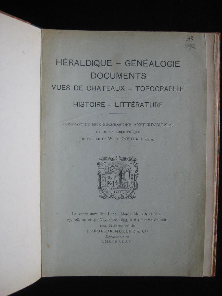 Veilingcatalogus Frederik Muller Amsterdam 1893, Ophalen of Verzenden