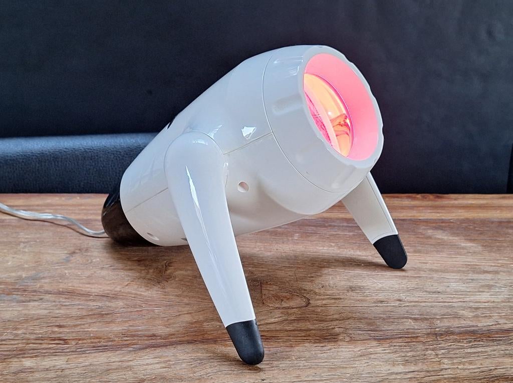 vintage Ikea design Sprida tafellamp projector spot wit, Kunststof, Gebruikt, Ophalen of Verzenden, Minder dan 50 cm