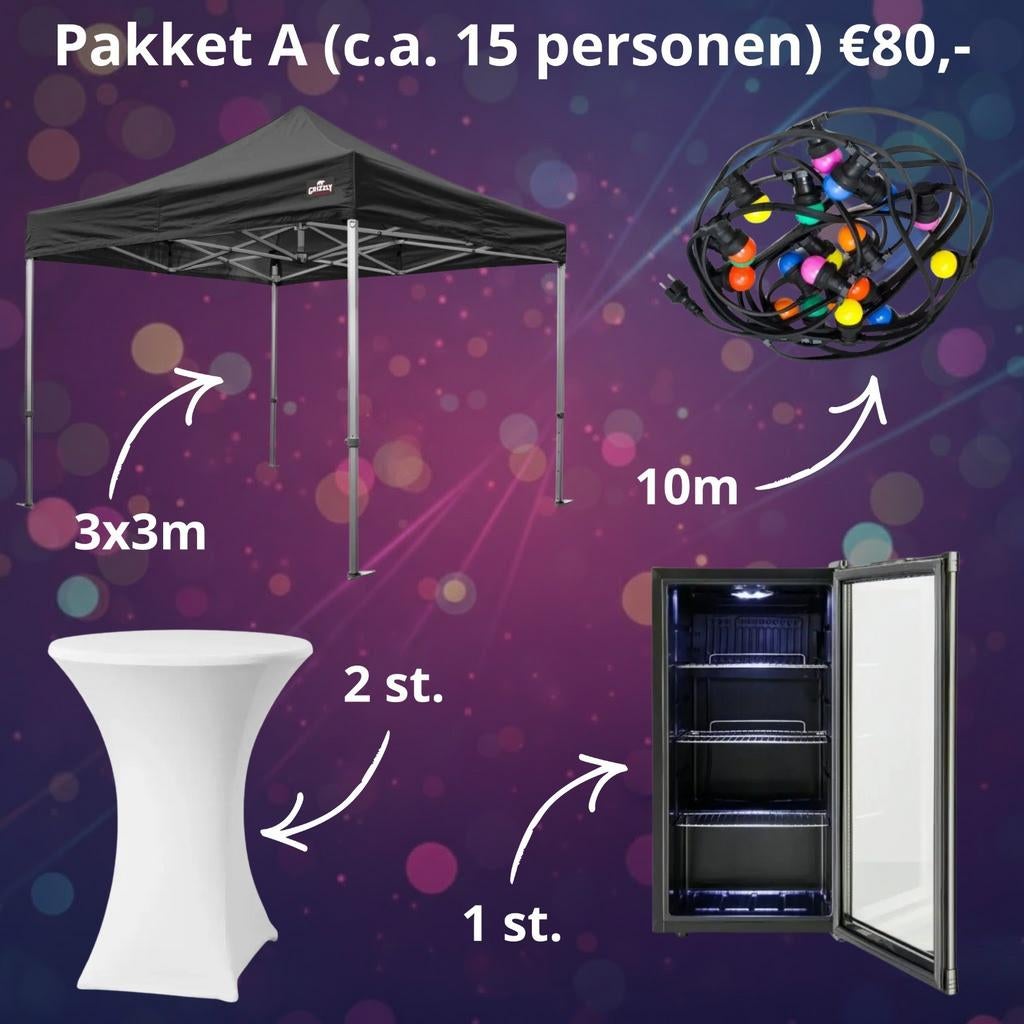 TE HUUR LUXE EASY UP 3X3 INCLUSIEF OP/AFBOUW € 80,=, Ophalen of Verzenden, Overige