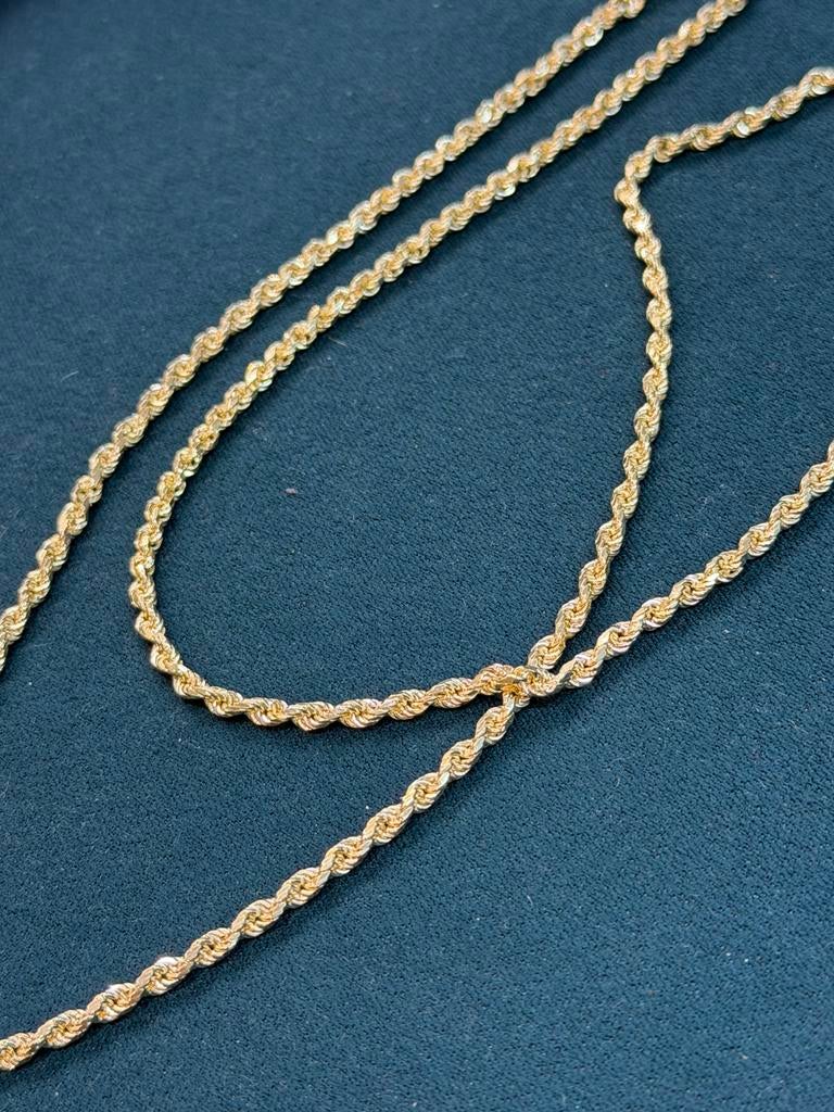 14KT Goud - 22.0 Gram - Ketting - ROPE - Gedraaide Ketting, Ophalen, Nieuw, Goud, Goud