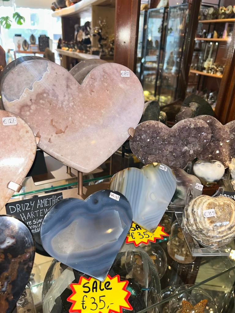 Harten van Agaat, Amethist & Druzy Amethist, Antiek en Kunst, Kunst | Designobjecten, Ophalen of Verzenden