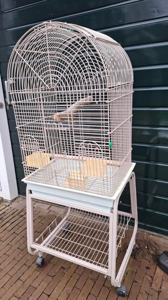 Papegaaienkooi met onderstel, Ophalen, Metaal, Vogelkooi