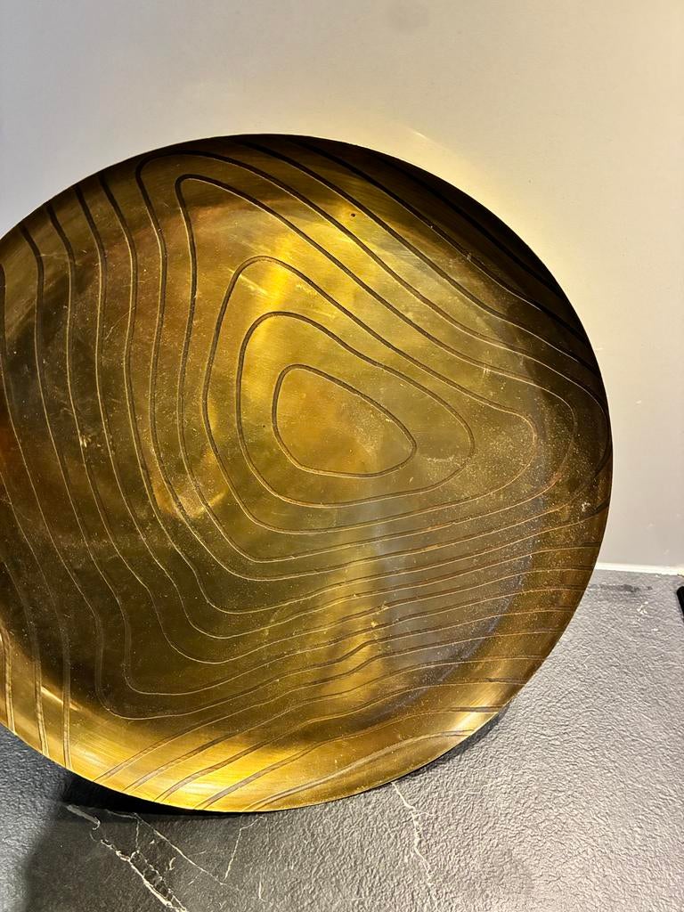 Gouden dienblad / plateau voor Kaarsen, Ophalen, Overige materialen, Gebruikt, Schaal