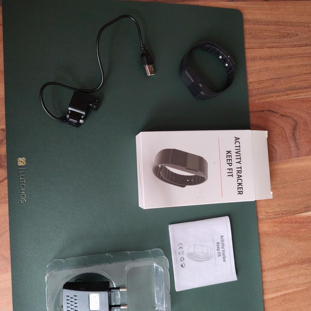 Activity Tracker Keep Fit - Nieuwstaat, Zwart, Zo goed als nieuw, Waterdicht, Android