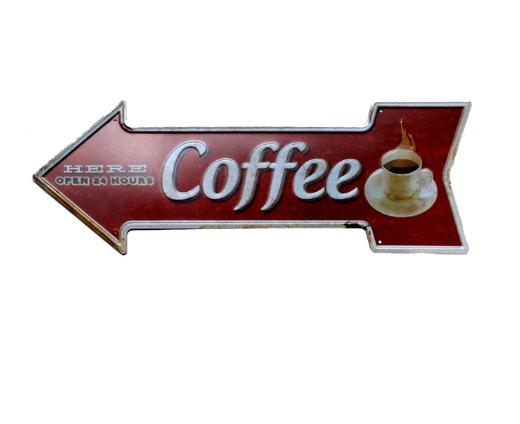 Coffee Pijl Metalen Bord Plaat Vintage Koffie Bar Pub Keuken, Verzenden, Nieuw