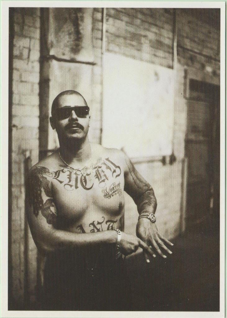 postcard Tattoo / tatoeage Big-Luck - US gang member(?)., Ophalen of Verzenden, 1980 tot heden, Ongelopen, Cultuur en Media