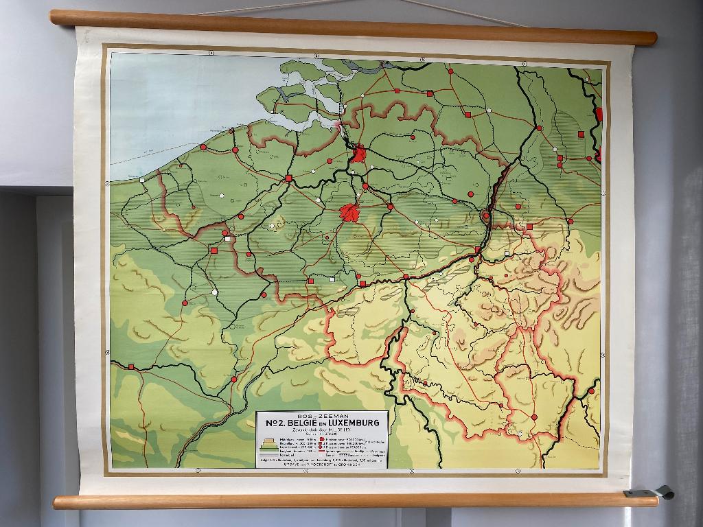 Oude schoolkaart België en Luxemburg, Ophalen, Aardrijkskunde