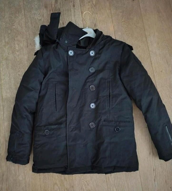 Nobis zwarte heren winterjas maat M valt als L large, Ophalen of Verzenden, Zo goed als nieuw, Zwart, Nobis
