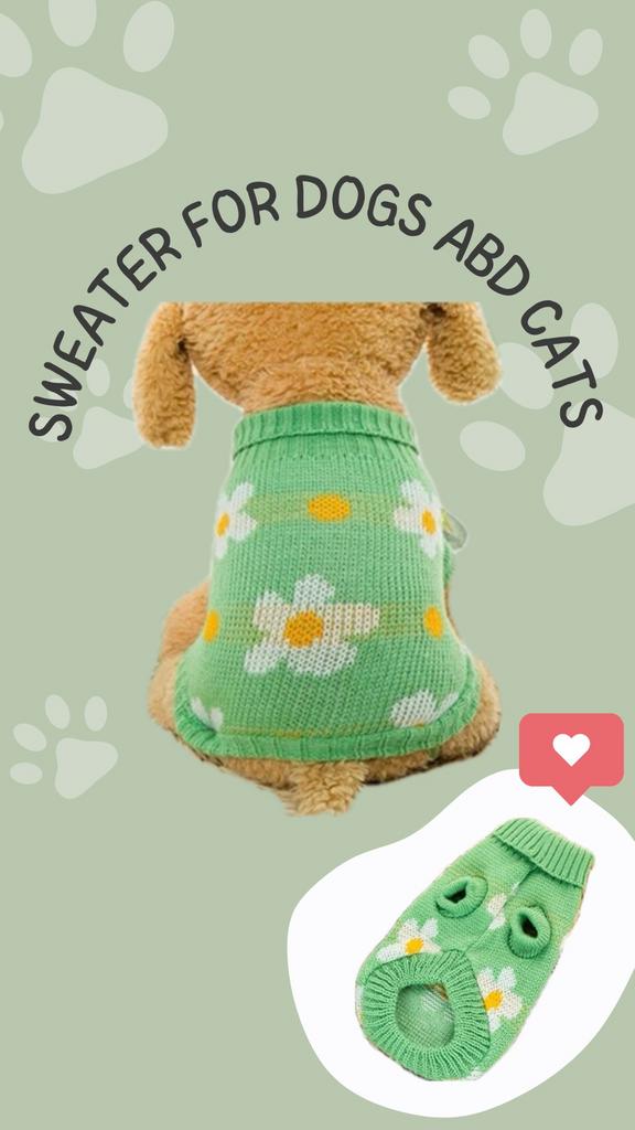 Honden trui met bloemen – maat S en M – nieuw, Dieren en Toebehoren, Hondenkleding, Verzenden, Nieuw