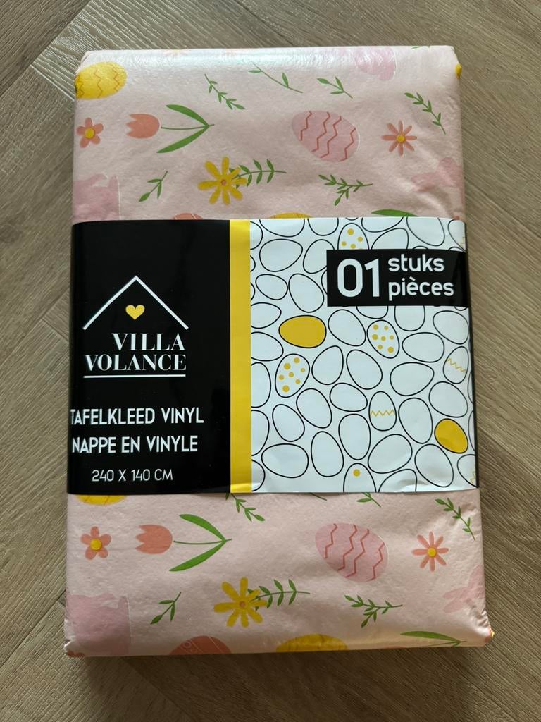 Nieuw vinyl tafelkleed pasen roze 240x140 cm, Huis en Inrichting, Ophalen of Verzenden, Nieuw, Rechthoek
