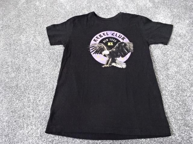 T-shirt met tekst Rebel Club / Azuka / maat S / zwart, Zwart, Ophalen of Verzenden, Zo goed als nieuw, Korte mouw