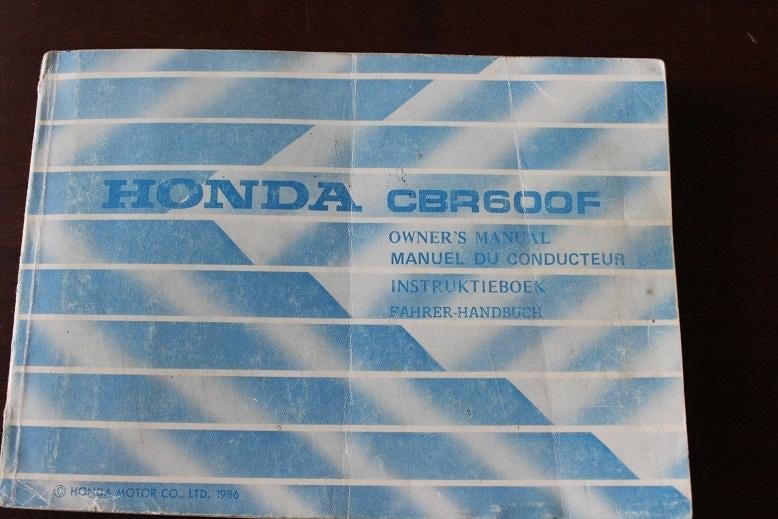 Honda CBR600F 1986 instructie boekje owner's amanual CBR 600, Motoren, Handleidingen en Instructieboekjes, Ophalen of Verzenden