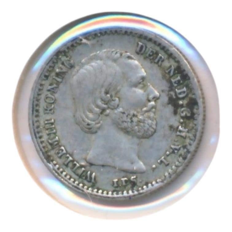 Nederland 5 Cent 1855 Willem III, Postzegels en Munten, Munten | Nederland, Koning Willem III, Zilver, Ophalen of Verzenden, Losse munt