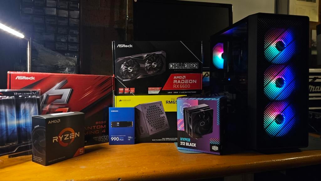 Nieuwe PC + Garantie Ryzen 5 5500 RX 6600, Ophalen, Nieuw, AMD Ryzen 5, Gaming