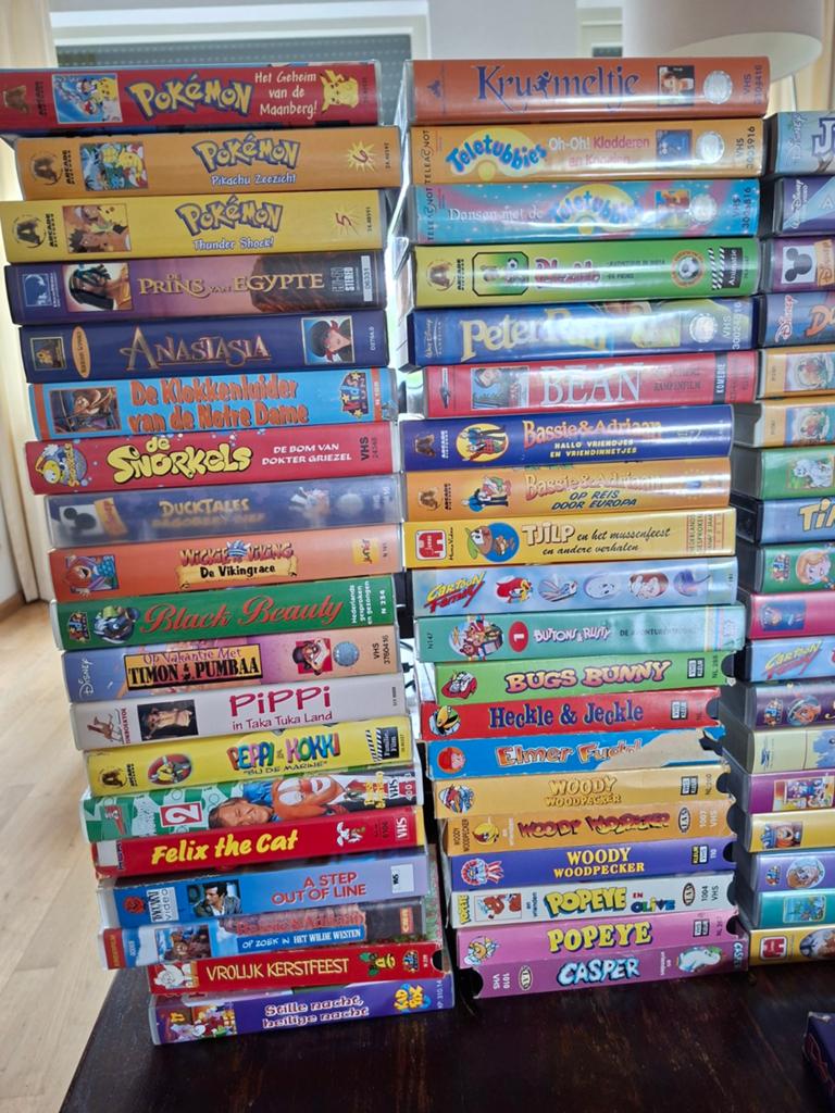 Grote collectie VHS kinderfilms - O.a.Disney, Pokémon,, Cd's en Dvd's, VHS | Kinderen en Jeugd, Ophalen, Gebruikt, Tekenfilm, Alle leeftijden