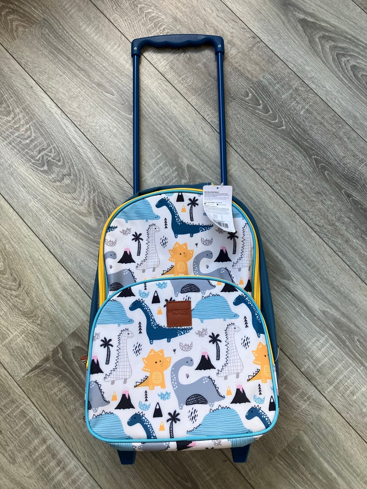 Princess Traveller Kinderreiskoffer Dinosaurus 40x28 cm, Ophalen, 40 tot 60 cm, Nieuw, Uitschuifbare handgreep