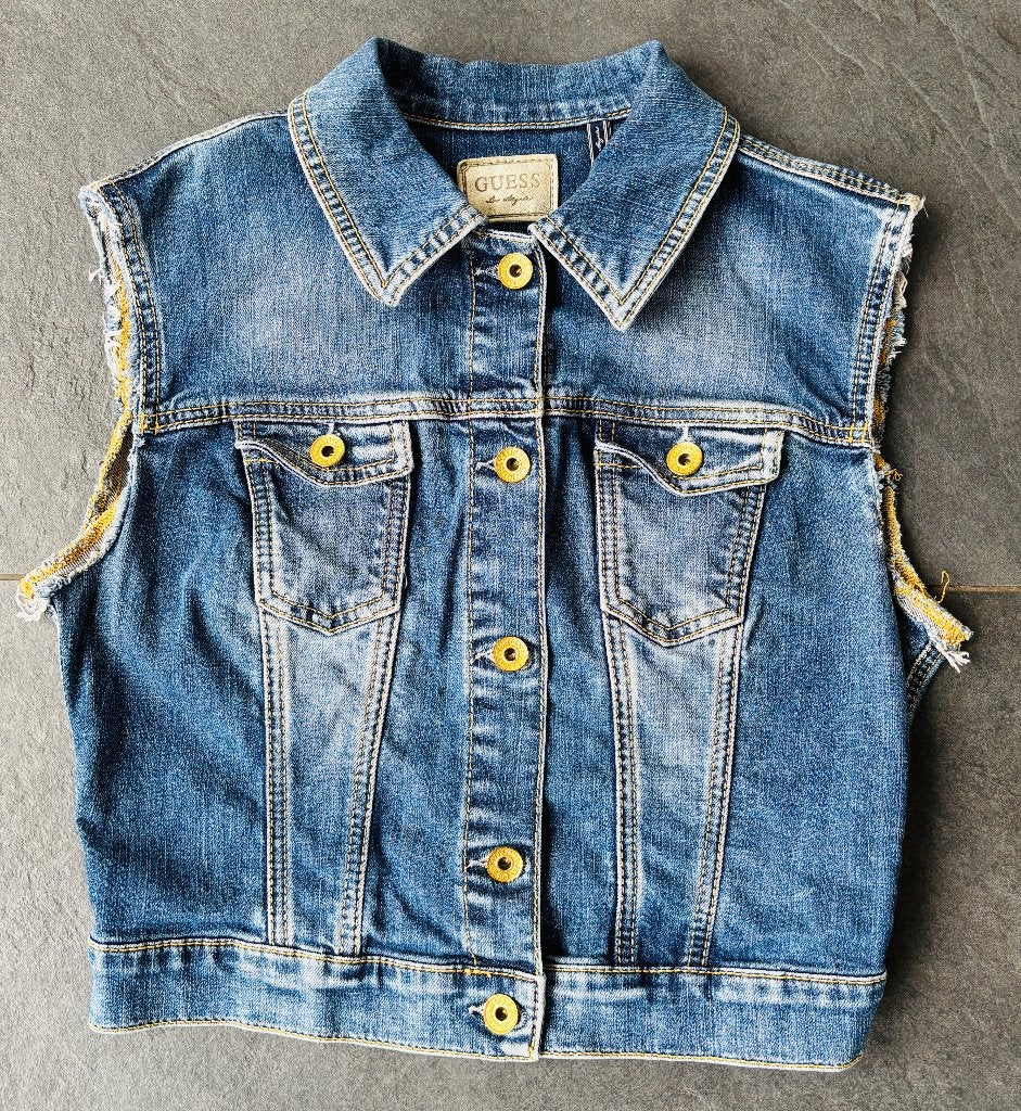 GUESS GILET DENIM, Maat 38/40 (M), Guess, Blauw, Ophalen of Verzenden