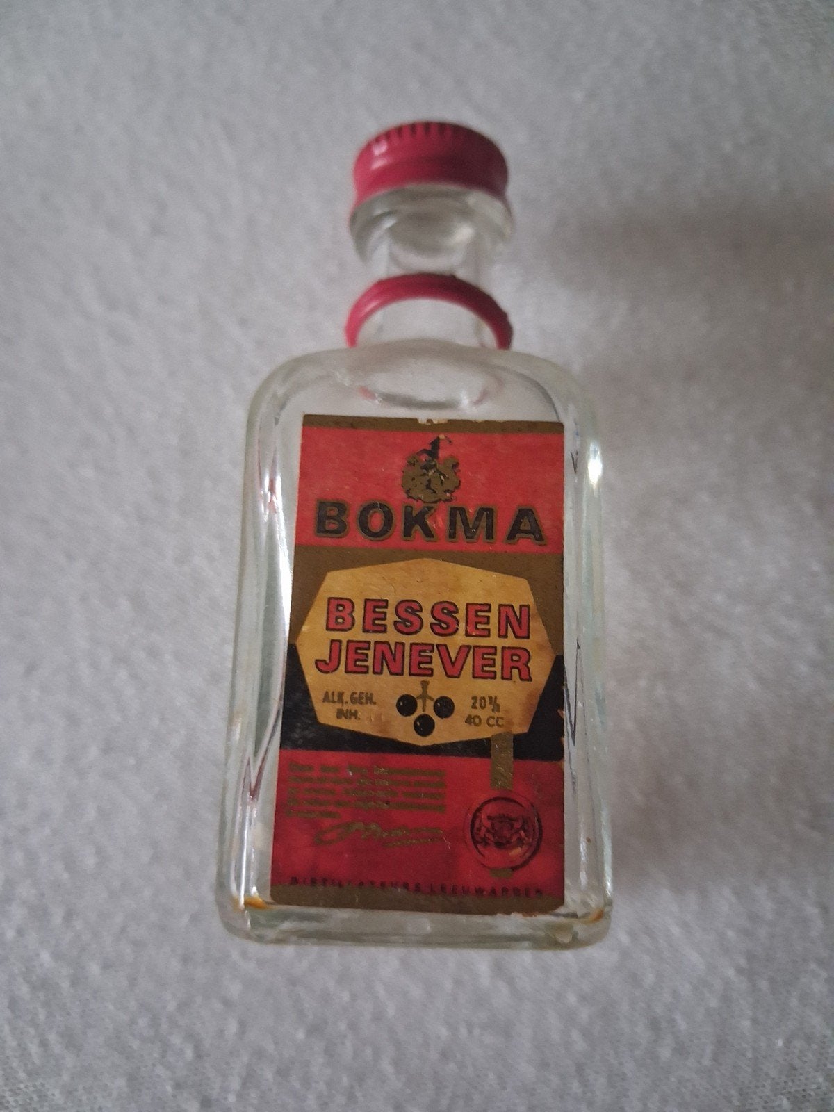 Vintage Bokma Bessen Jenever Miniatuur Flesje, Ophalen of Verzenden, Gebruikt