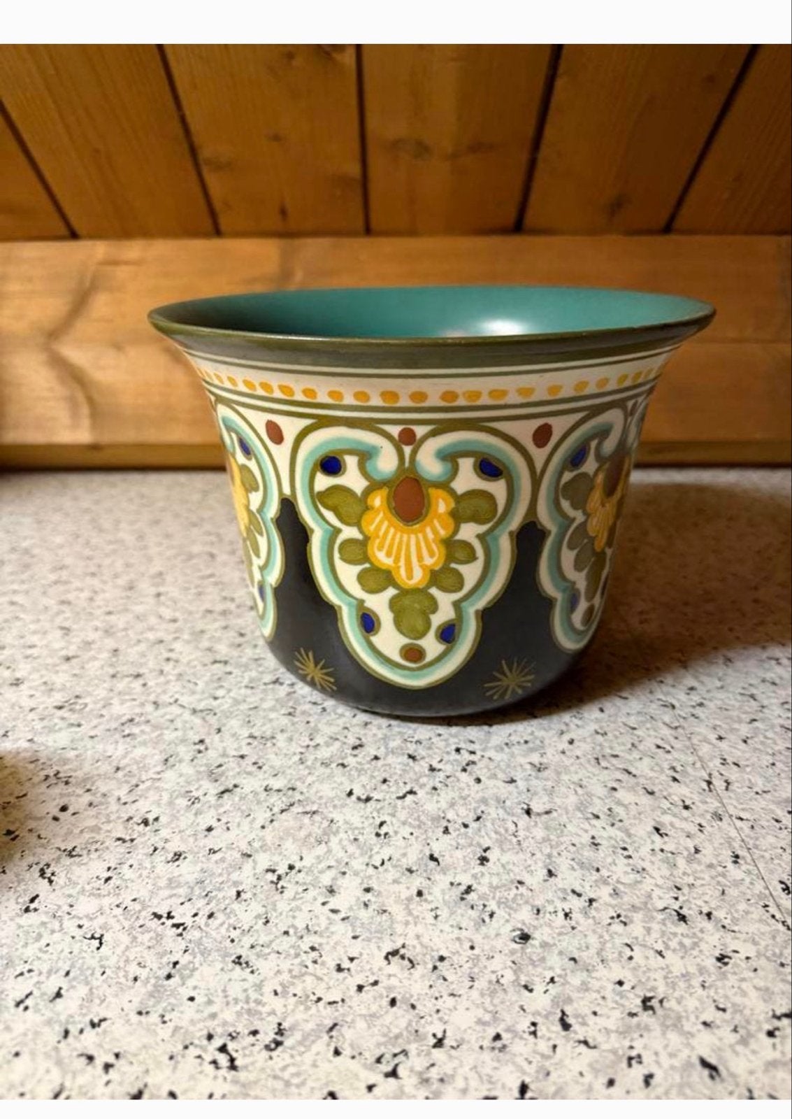 Antieke Royal  Plateel Bloempot Goud (ca. 1920), Ophalen of Verzenden