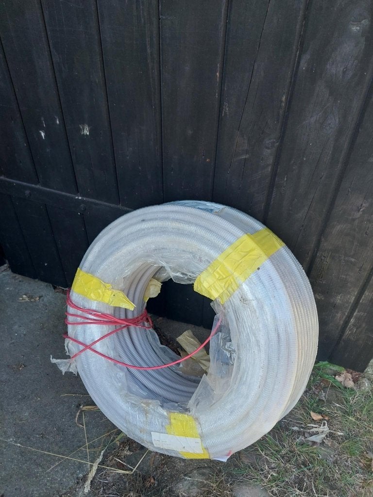 100m afgeschermde signaalkabel in flexibele buis, wit, Ophalen of Verzenden, Nieuw, Kabel of Snoer