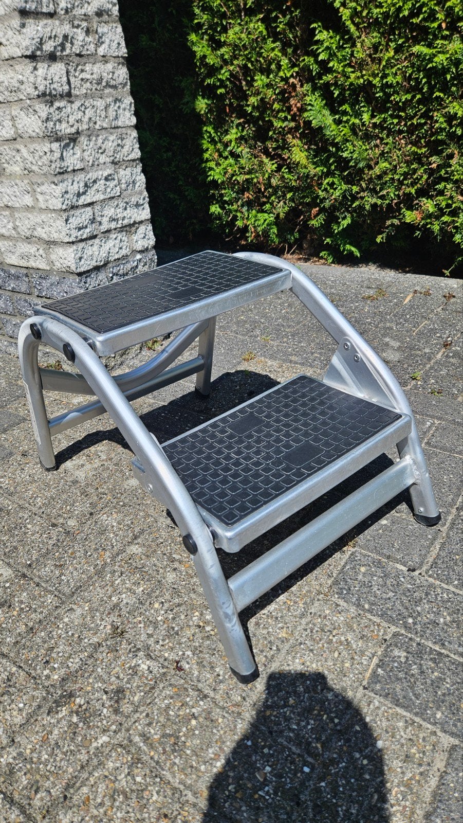 Stevige aluminium opstap met twee treden, Ophalen, Gebruikt