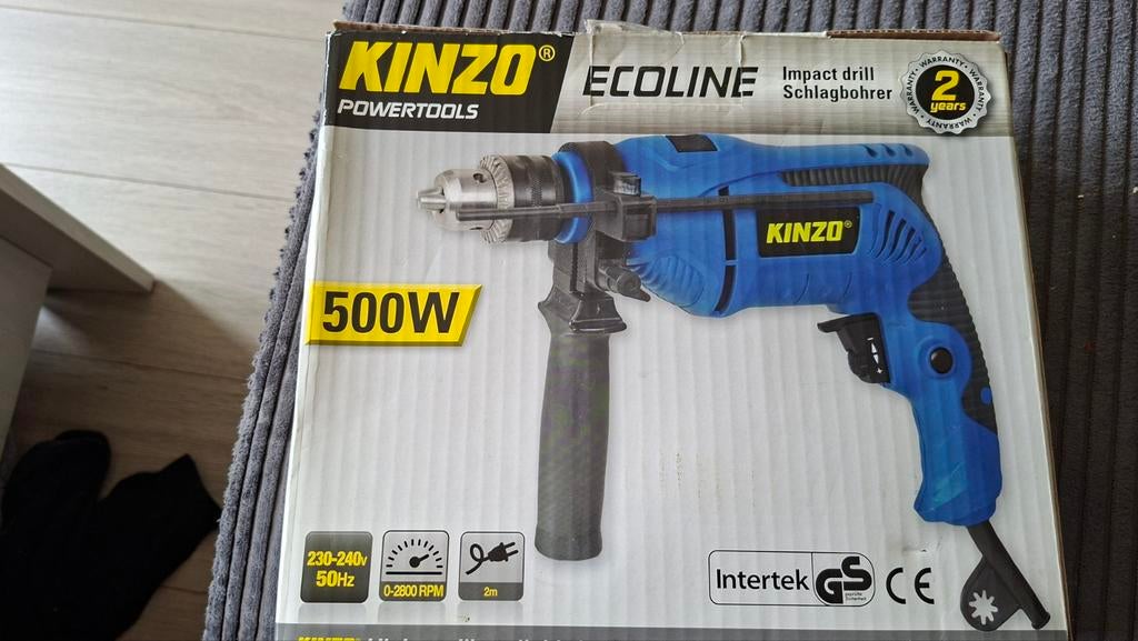 Kinzo Ecoline Klopboormachine 500W, Boormachine, Ophalen of Verzenden, Zo goed als nieuw, Variabele snelheid