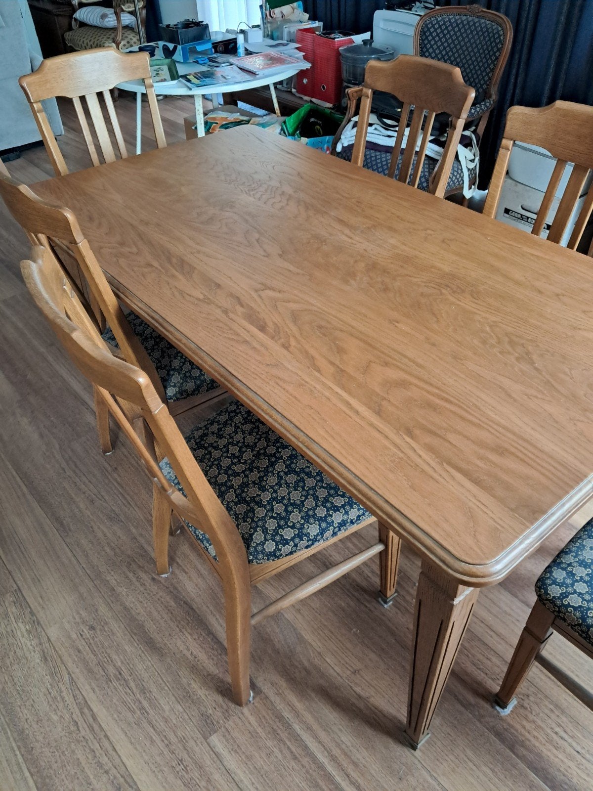 Eikenhouten eettafel met 6 stoelen ophalen maastricht, Ophalen, Gebruikt, Klassiek, Eikenhout