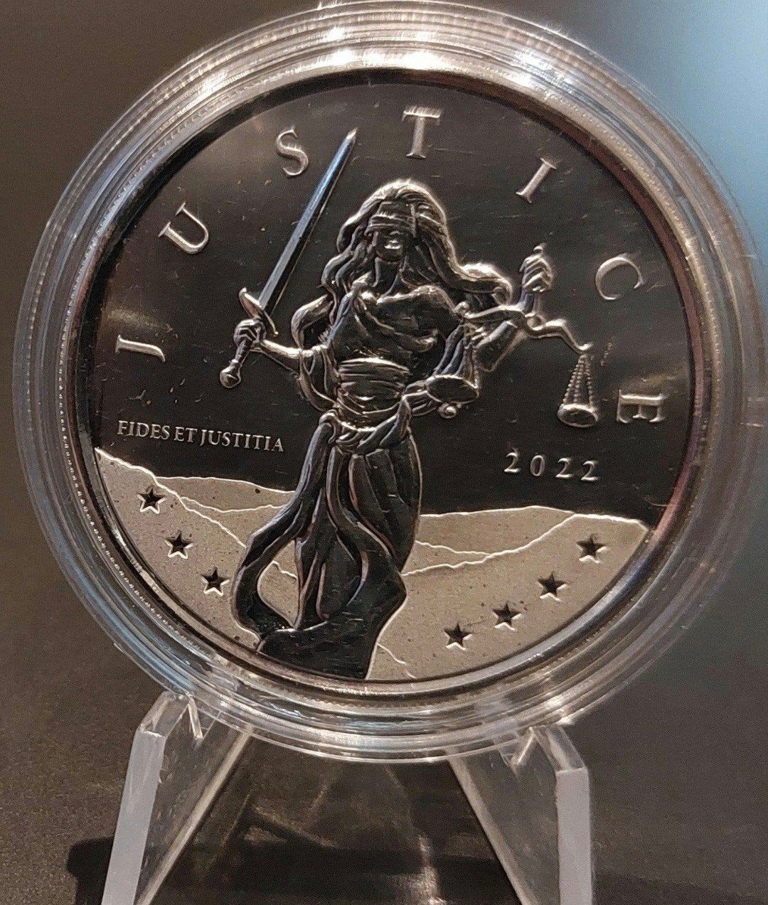 1 oz Zilveren Gibraltar Fides et Justitia Munt 2022, Verzenden