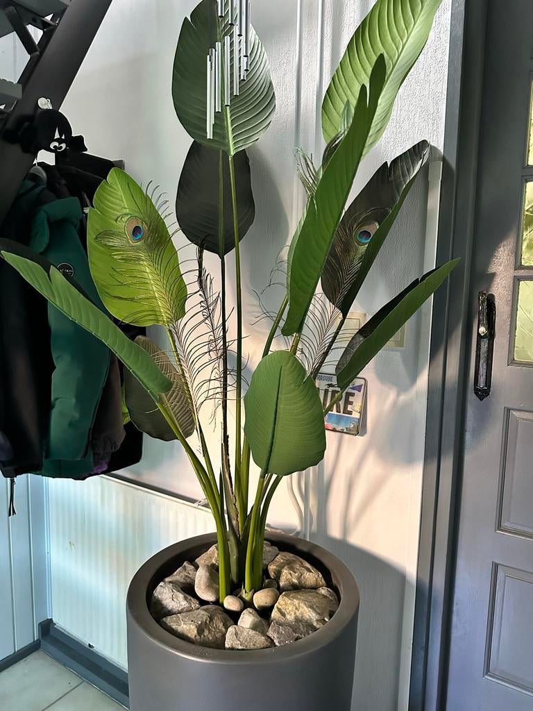 Grote Strelitzia (paradijsvogelplant) kunstplant evt met pot, Ophalen, Binnen, Groen, Kunstplant