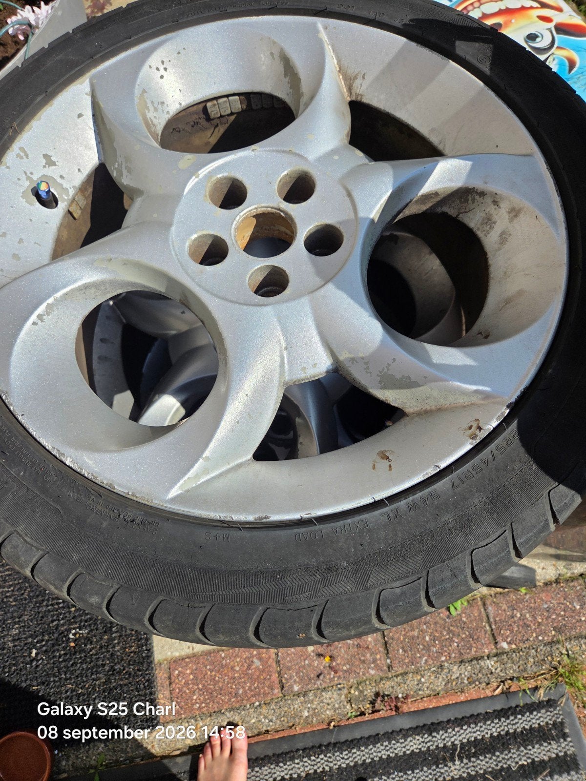 velgen alfa romeo  225 x45 , 17 " 5 +8 mm, 5x98, 58.1, Ophalen of Verzenden, Gebruikt, Alfa Romeo
