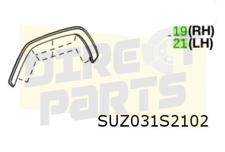 Suzuki Across (9/20-) (A5Z) wielkuiplijst Rechts voor Origin, -, Verzenden, -, Nieuw