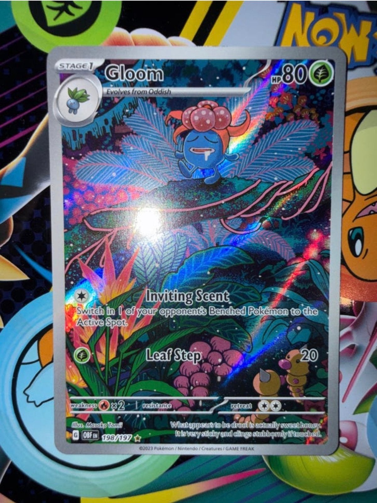 Gloom 198/197 Pokémon Kaart - Obsidian Flames, Ophalen of Verzenden, Zo goed als nieuw, Losse kaart, Foil