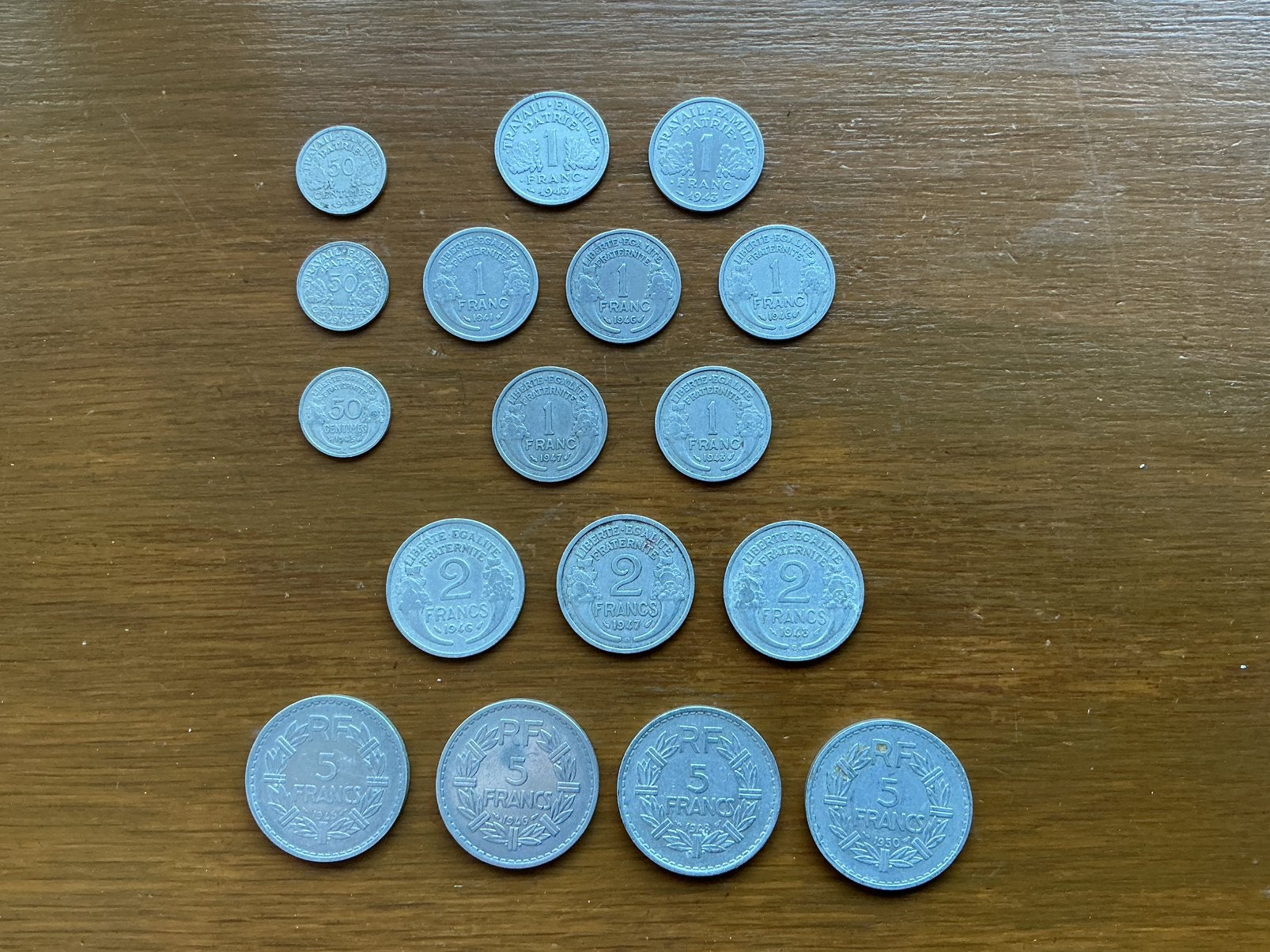 Lot munten Frankrijk uit WO II en kort daarna, Ophalen of Verzenden, Frankrijk