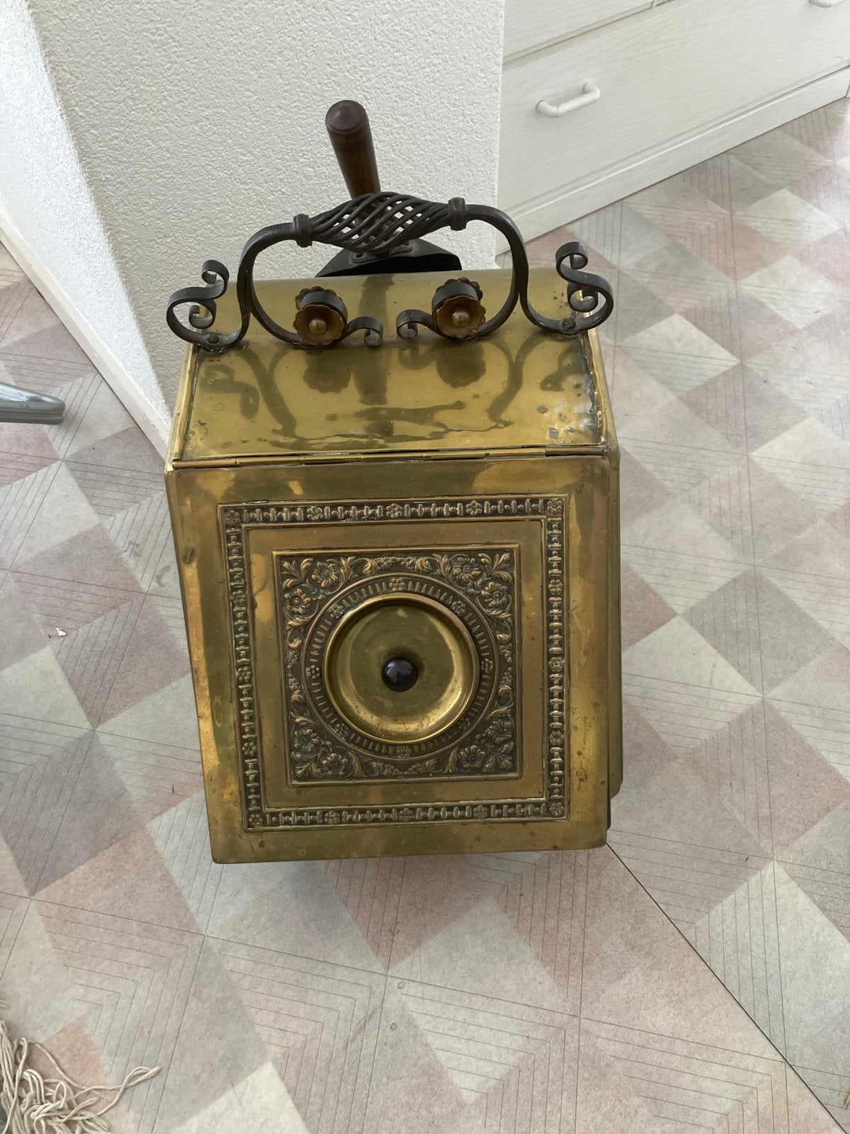 Antieke Messing Kolenkit met Schep, Ophalen