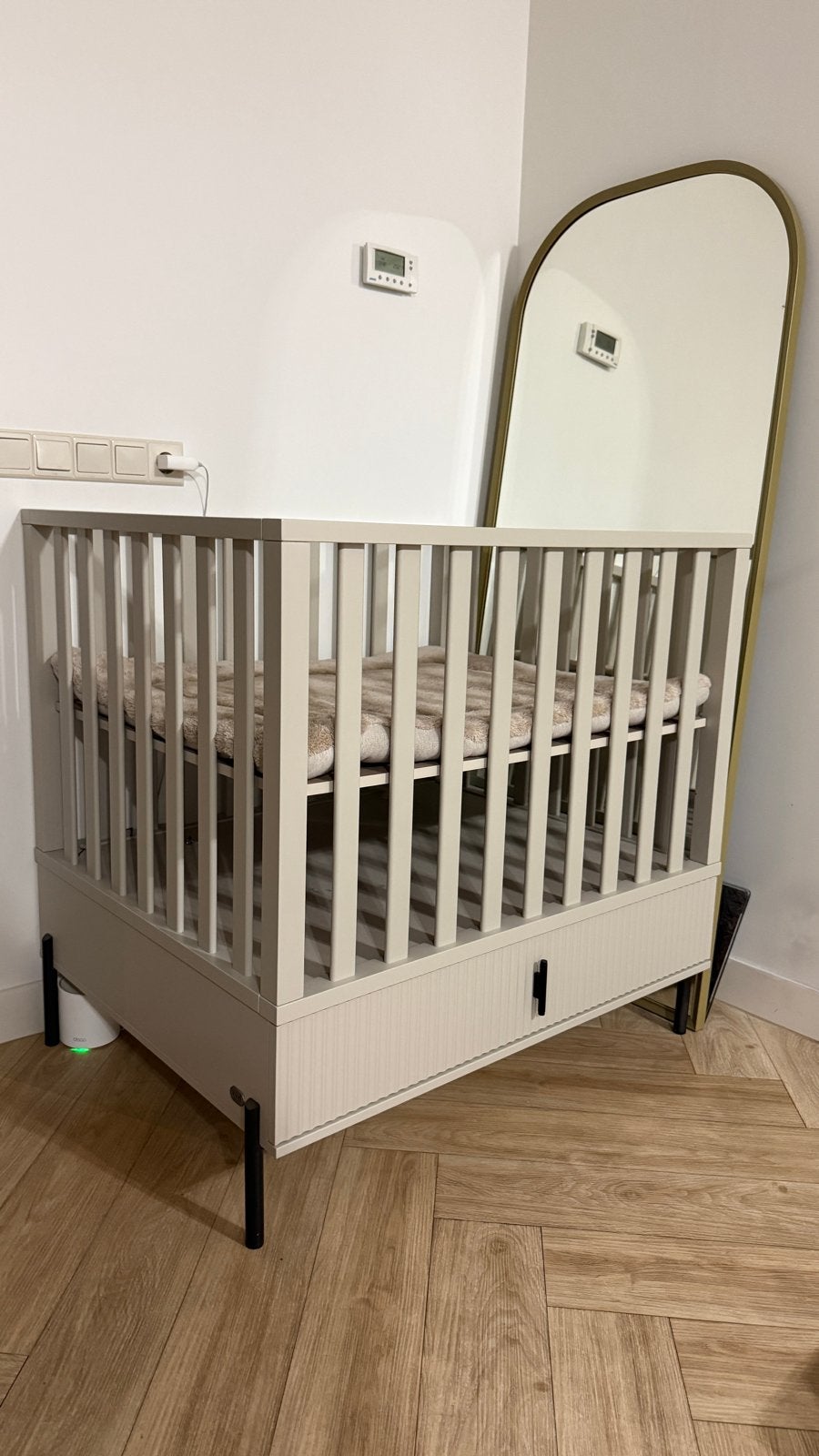 TWF Baby box met lade waves clay - Zo goed als nieuw, Ophalen, Zo goed als nieuw, Ledikant