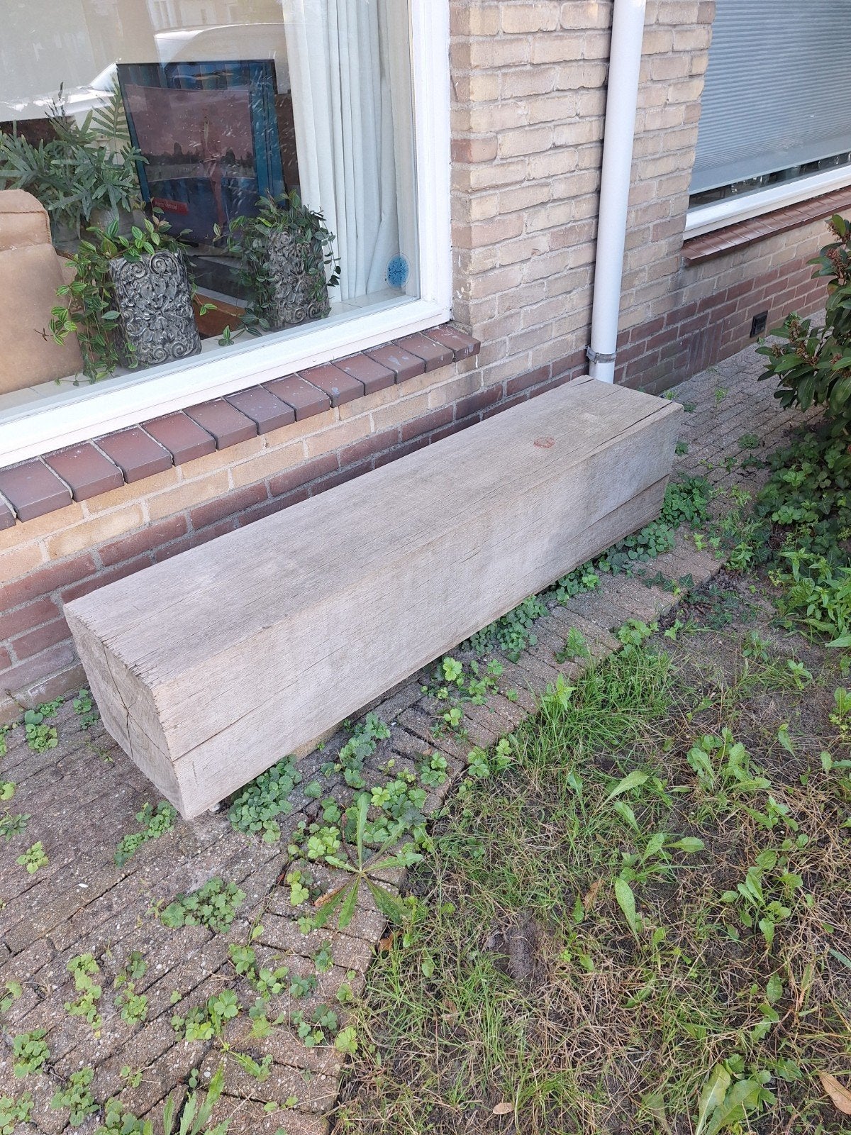 Hardhouten balk 32x32x148cm, Tuin en Terras, Ophalen, Zo goed als nieuw, Hardhout, Minder dan 180 cm