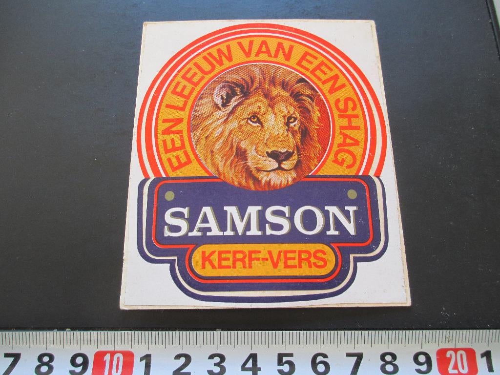 sticker tabak SAMSON een leeuw van een shag, Verzamelen, Ophalen, Zo goed als nieuw